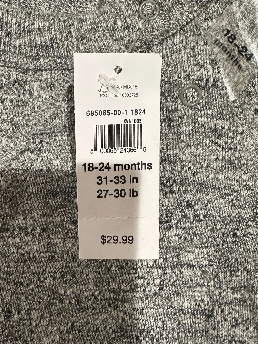 Baby GAP Heather Gray Short-Sleeve Romper, Size 12-18 Months, NWT